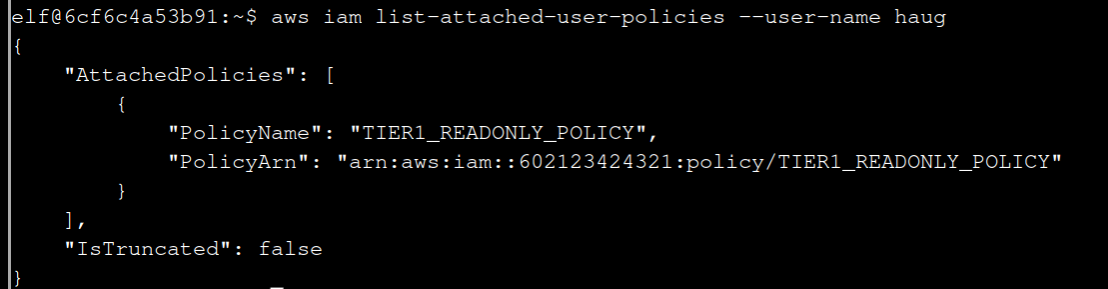 exploit AWS list attached user policies console