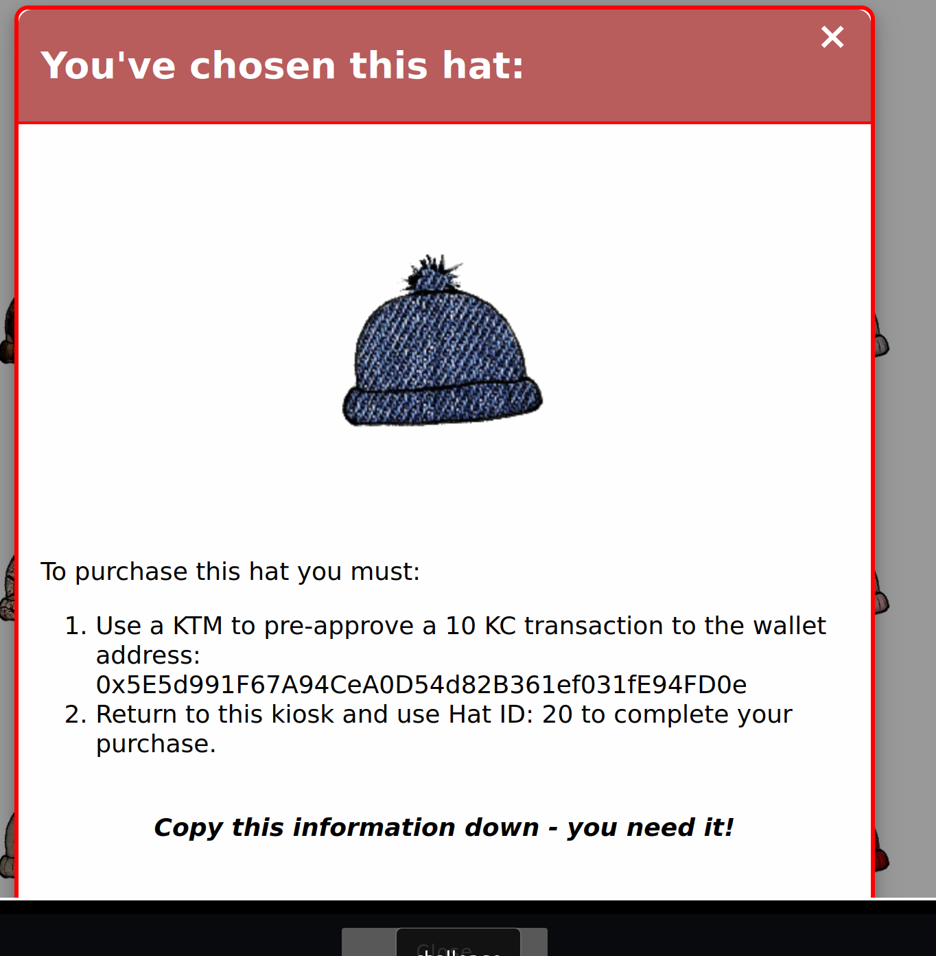 Buy a Hat Choose a Hat